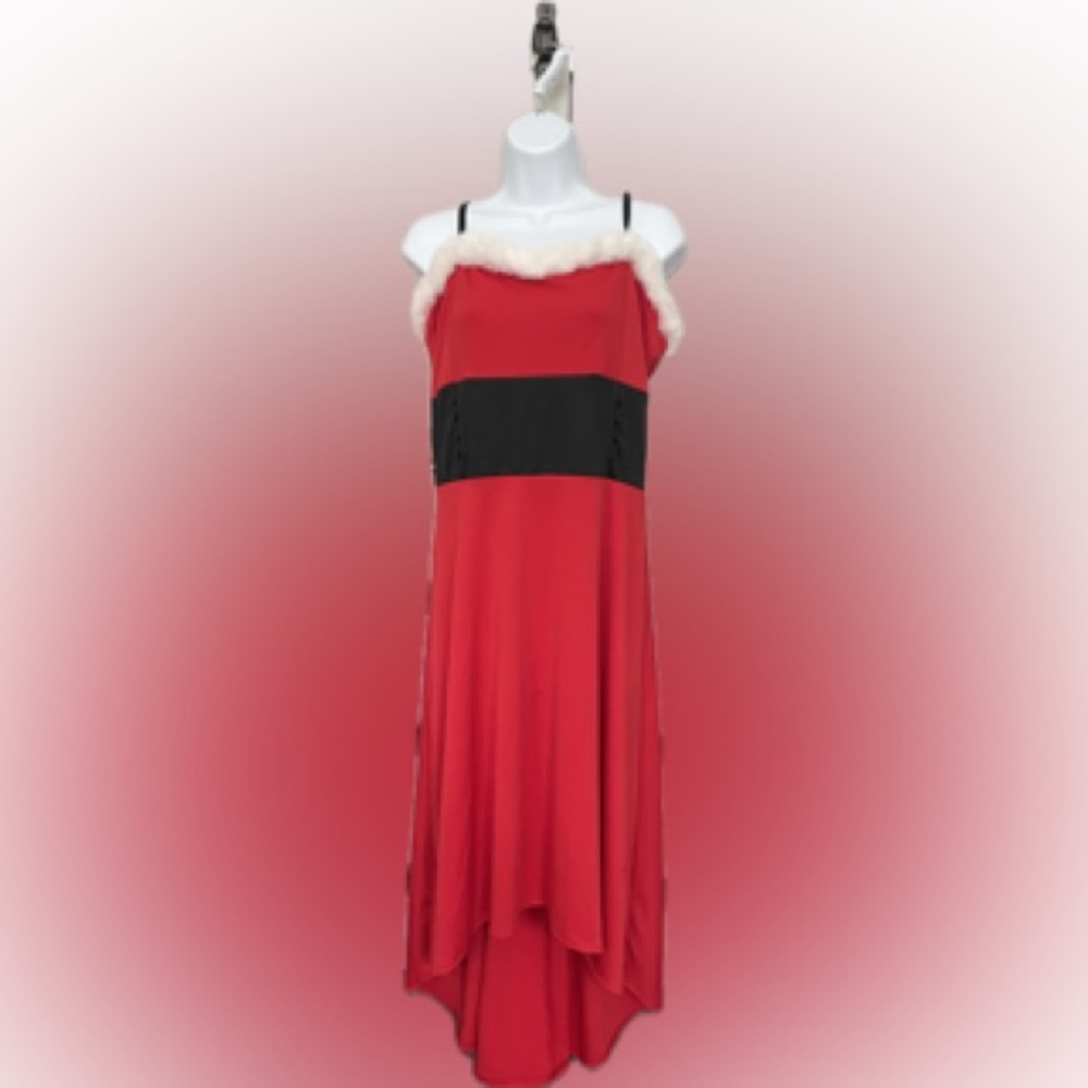 Red Mrs Santa Claus Dress  Holiday Party  12 Zipper Closure